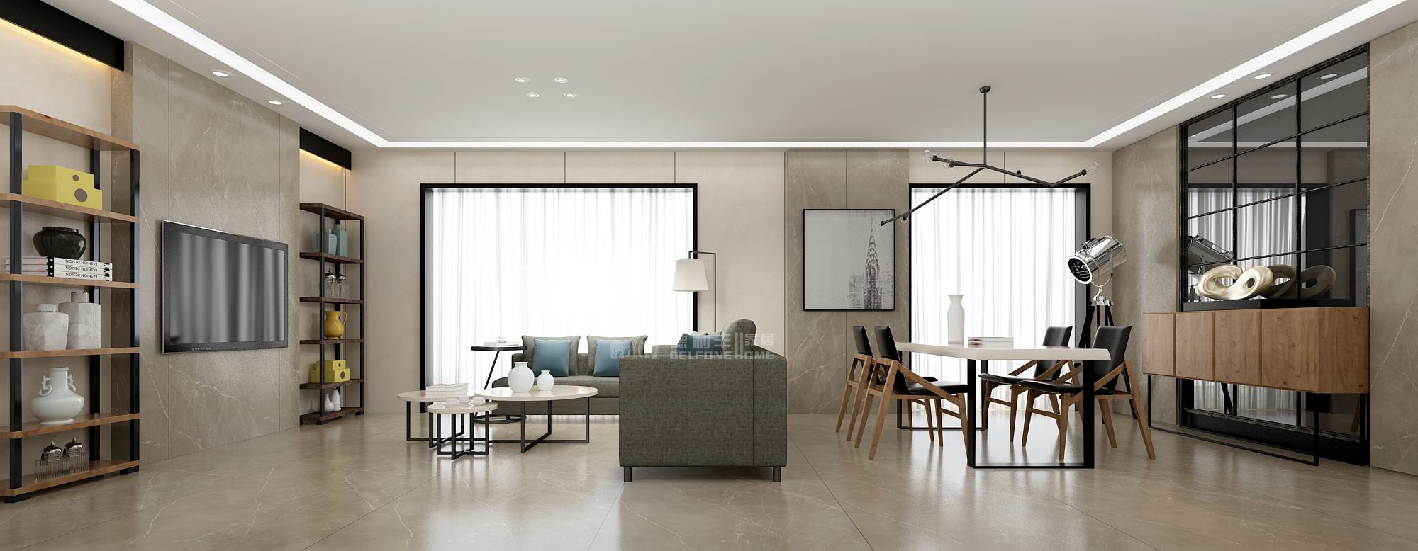 這才真正叫電視背景墻，你家只是電視掛墻上(圖1)