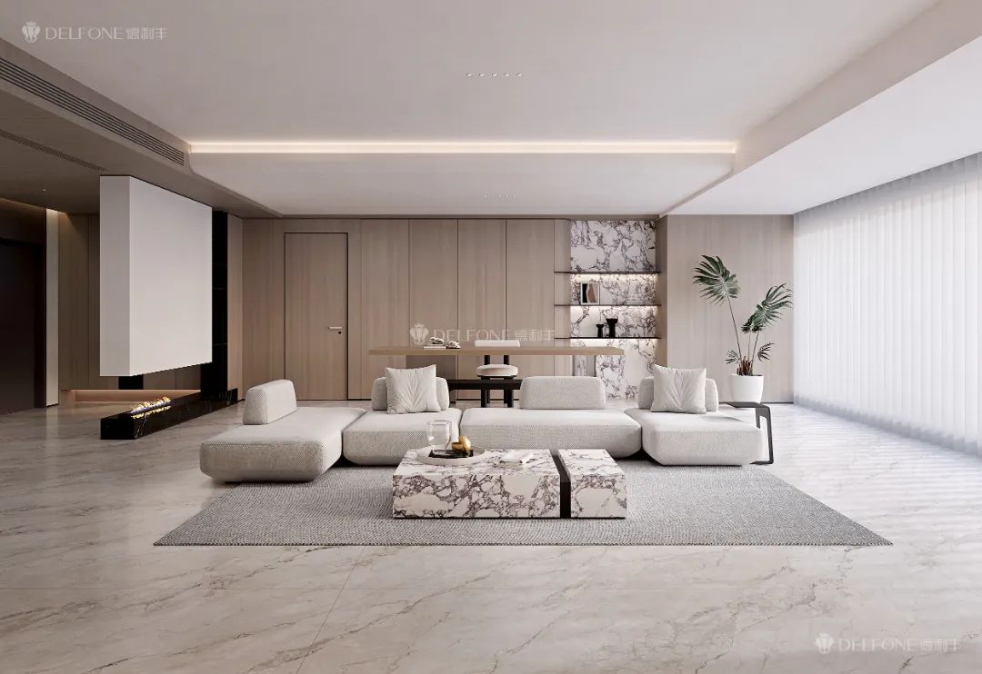 DELFONE案例分享 | 奶油風(fēng)大平層，【煙雨灰】讓每1㎡都充滿松弛感(圖7)