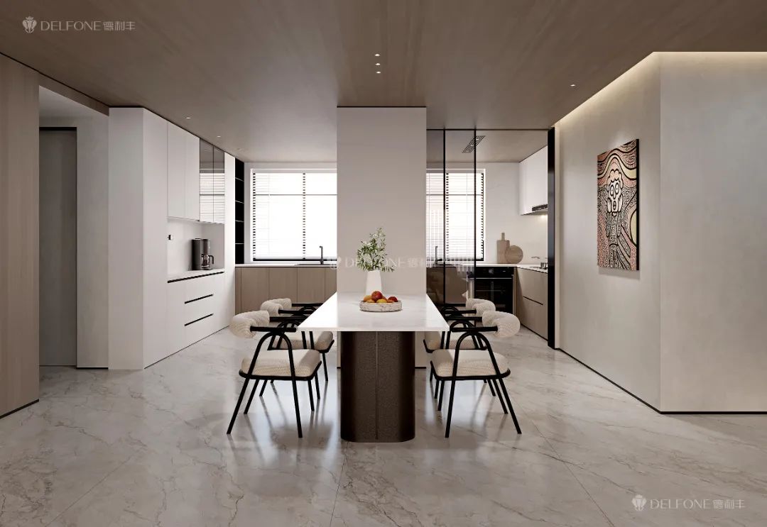 DELFONE案例分享 | 奶油風(fēng)大平層，【煙雨灰】讓每1㎡都充滿松弛感(圖8)